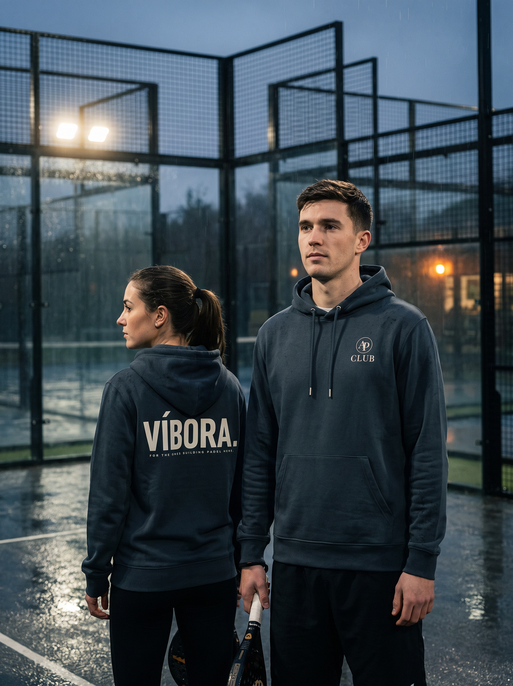 AP CLUB VÍBORA padel hoodie in India Ink Grey