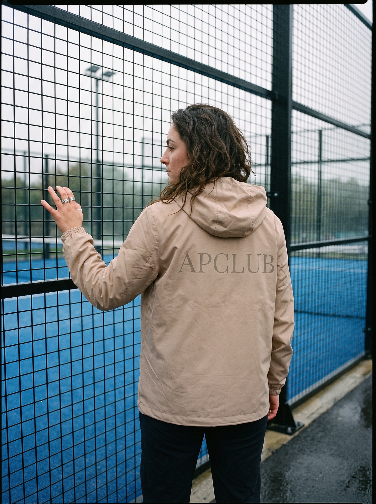 AP Club black Shell Jacket with tonal AP Club back branding