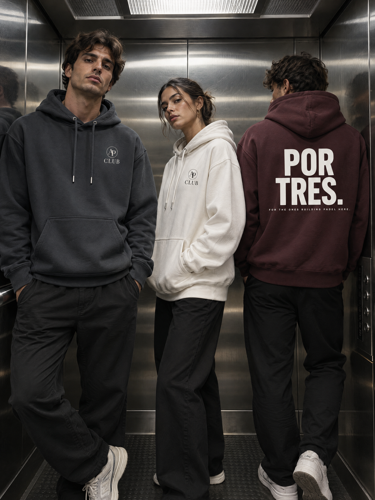 AP CLUB POR TRES padel hoodie in Red Brown
