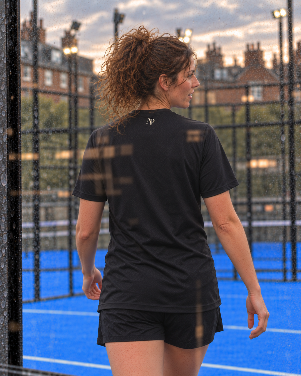 Jet Black AP Club Play Tee, lightweight performance padel T-shirt