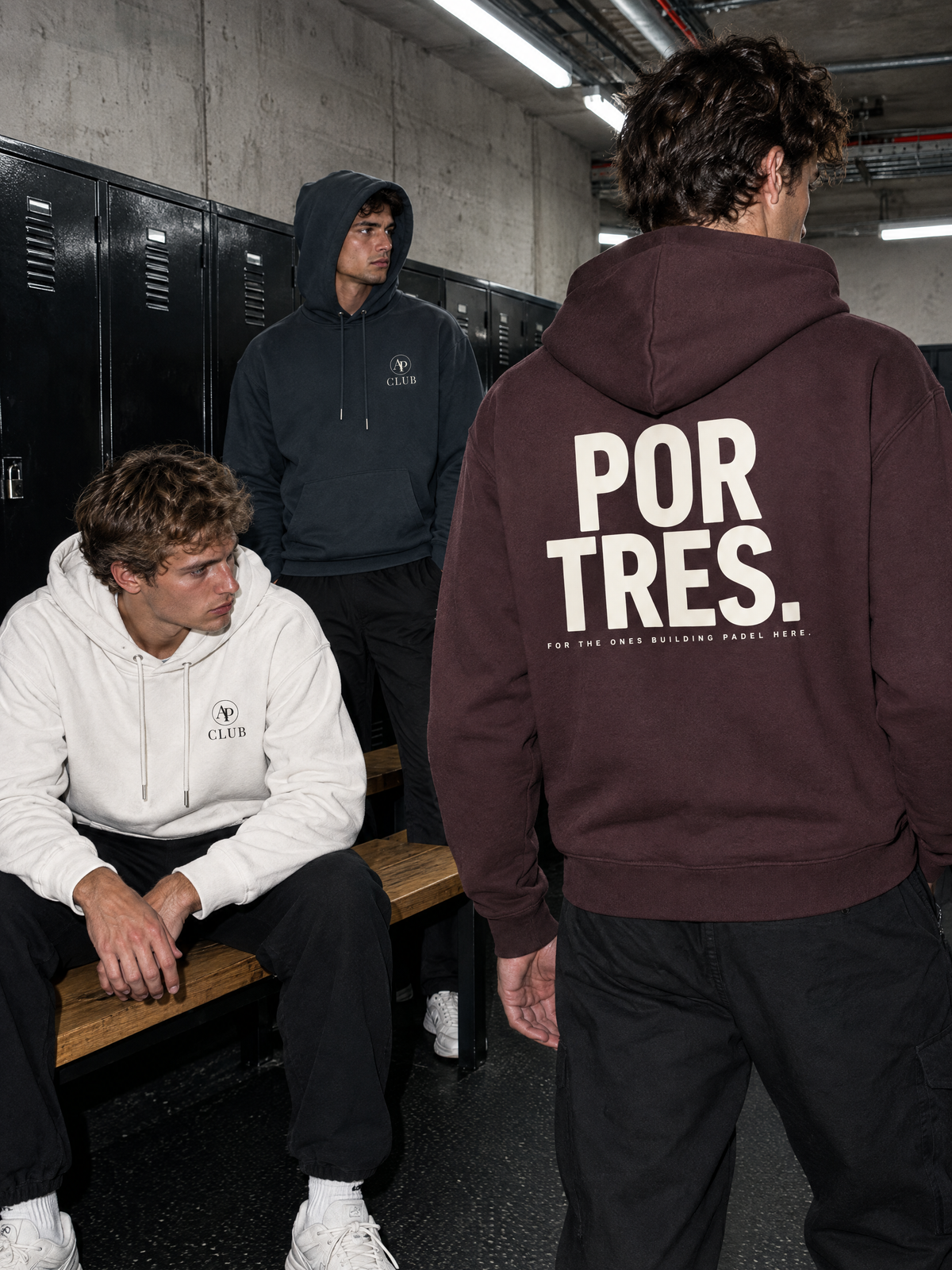 AP CLUB POR TRES padel hoodie in Red Brown