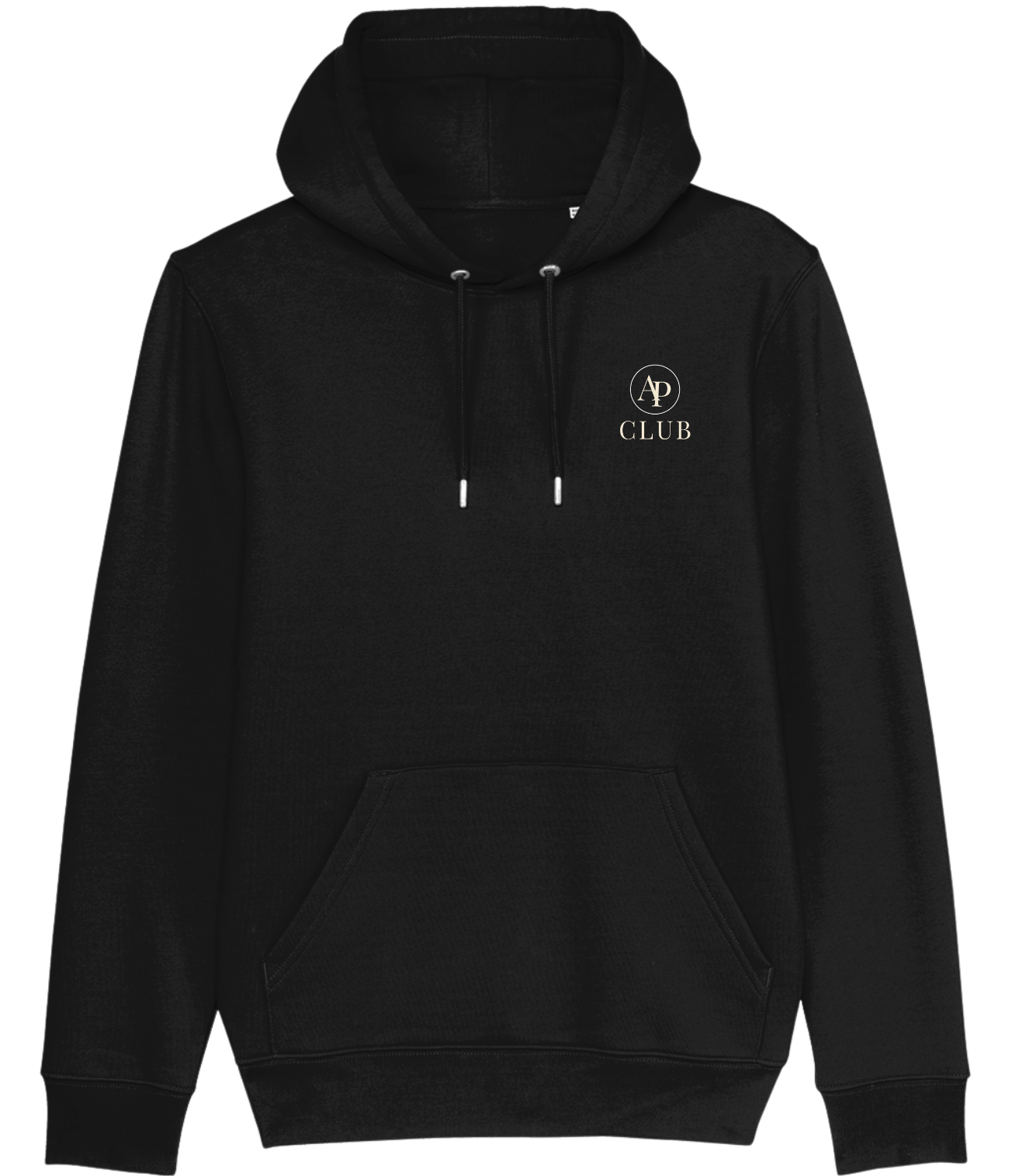 Black AP Club Vamos hoodie with a logo on the chest against a white background