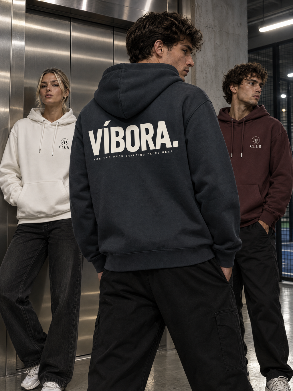 AP CLUB VÍBORA padel hoodie in India Ink Grey