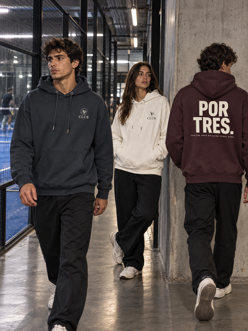 AP CLUB POR TRES padel hoodie in Red Brown
