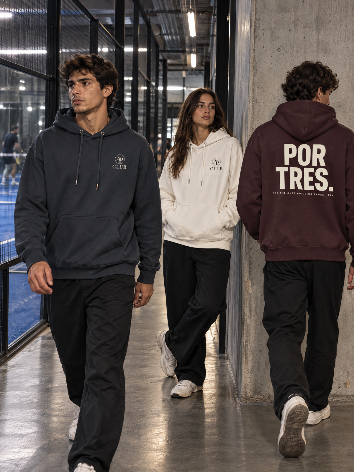 AP CLUB POR TRES padel hoodie in Red Brown